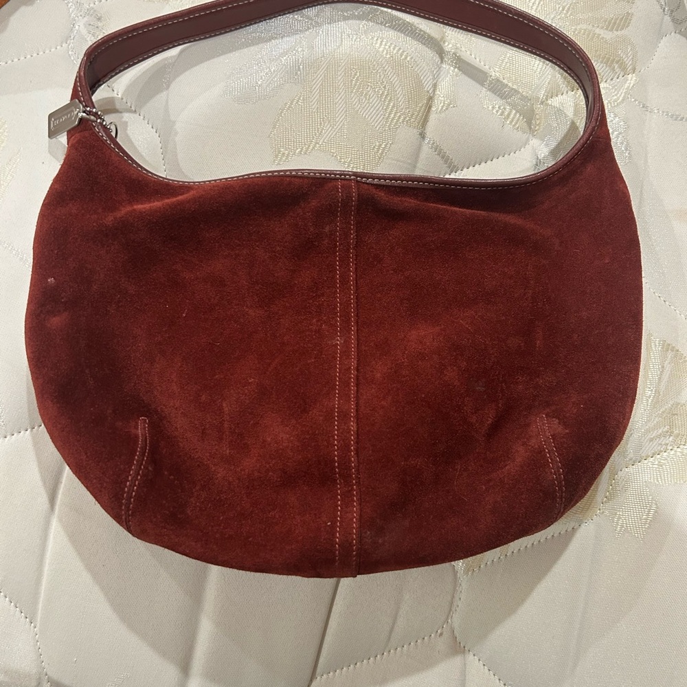 Vintage Coach Burgundy Suede Bag - Picture 3 of 3